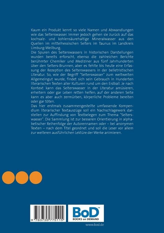 Produktbild: Selterswasser in der Literatur