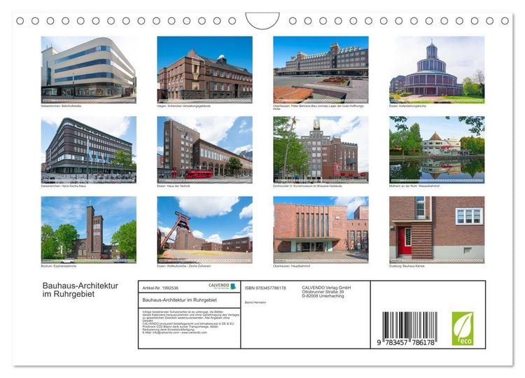Produktbild: Bauhaus-Architektur im Ruhrgebiet (Wandkalender 2026 DIN A4 quer), CALVENDO Monatskalender