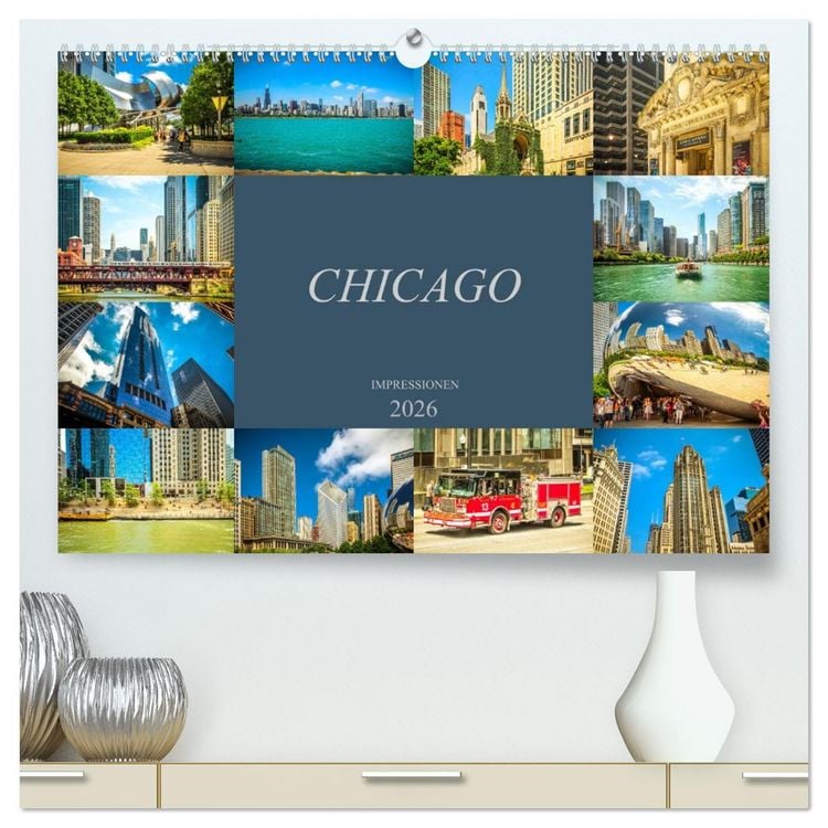 Produktbild: Chicago Impressionen (hochwertiger Premium Wandkalender 2026 DIN A2 quer), Kunstdruck in Hochglanz