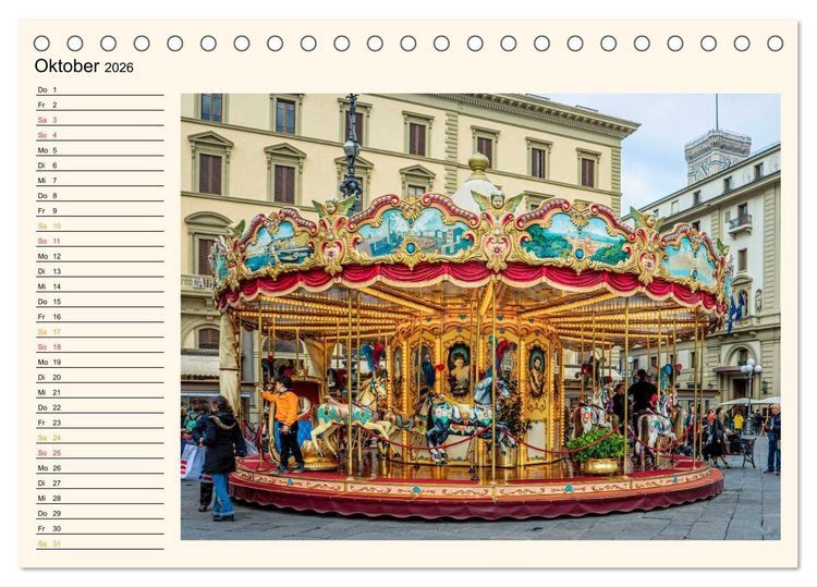 Produktbild: Karussell - Nostalgie (Tischkalender 2026 DIN A5 quer), CALVENDO Monatskalender