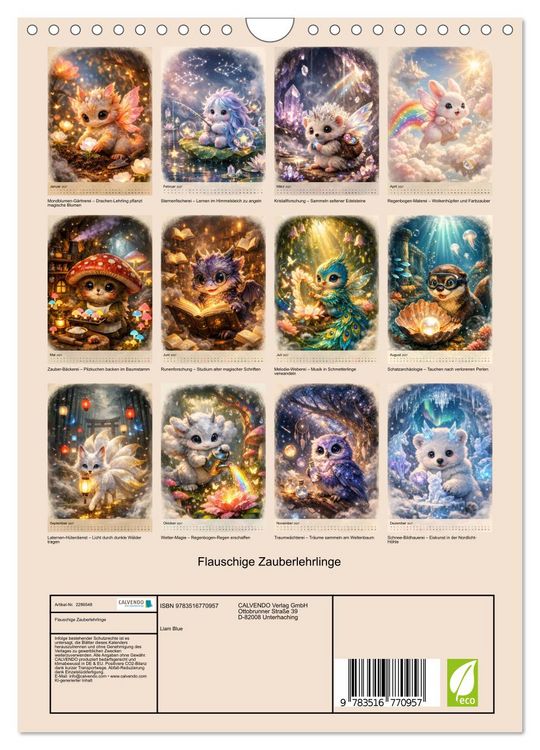 Produktbild: Flauschige Zauberlehrlinge (Wandkalender 2027 DIN A4 hoch), CALVENDO Monatskalender