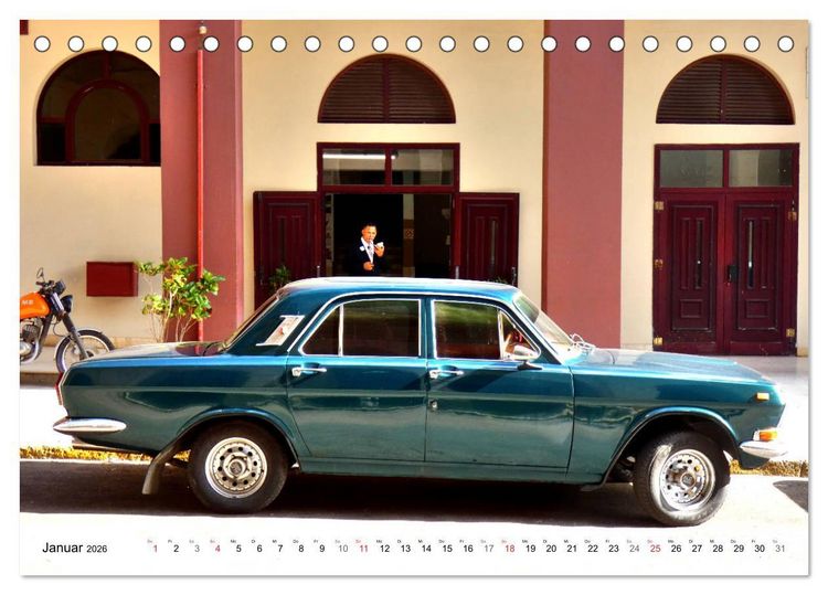 Produktbild: Auto-Legende Wolga - Ein Oldtimer aus der UdSSR auf Kuba (Tischkalender 2026 DIN A5 quer), CALVENDO Monatskalender
