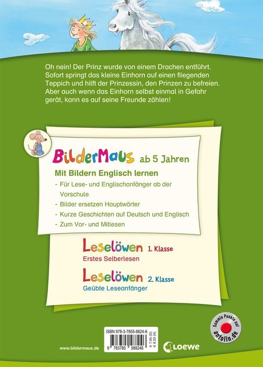 Bildermaus - Mit Bildern Englisch lernen- Geschichten vom kleinen Einhorn - Little Unicorn Stories