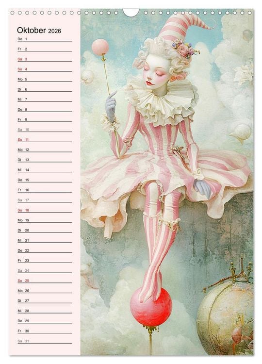 Produktbild: Tarot Wunderwelten. Surrealistische und magische Tarot-Kunst (Wandkalender 2026 DIN A3 hoch), CALVENDO Monatskalender