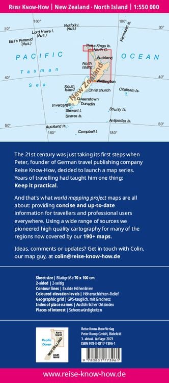 Produktbild: Reise Know-How Landkarte Neuseeland, Nordinsel (1:550.000)