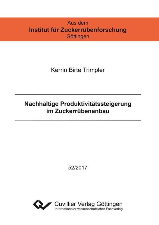 Produktbild: Nachhaltige Produktivit&auml;tssteigerung im Zuckerr&uuml;benanbau