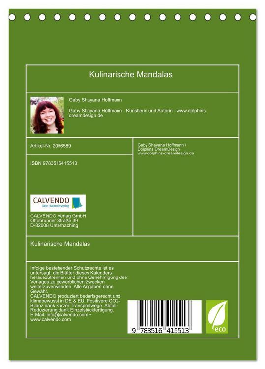 Produktbild: Kulinarische Mandalas (Tischkalender 2026 DIN A5 hoch), CALVENDO Monatskalender
