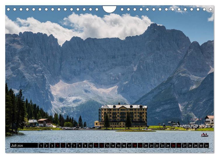 Produktbild: Bergseen in den Dolomiten (Wandkalender 2026 DIN A4 quer), CALVENDO Monatskalender