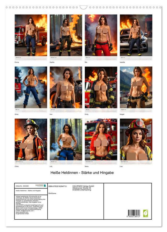 Produktbild: Hei&szlig;e Heldinnen - St&auml;rke und Hingabe (Wandkalender 2026 DIN A2 hoch), CALVENDO Monatskalender