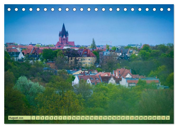 Produktbild: Gr&uuml;nes Halle/Saale - Meine wilde H&auml;ndelstadt (Tischkalender 2026 DIN A5 quer), CALVENDO Monatskalender