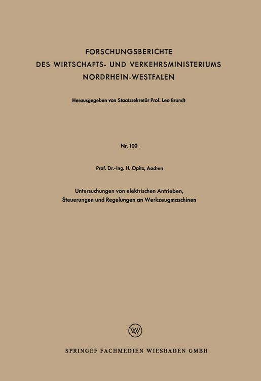 Produktbild: Untersuchungen von elektrischen Antrieben, Steuerungen und Regelungen an Werkzeugmaschinen