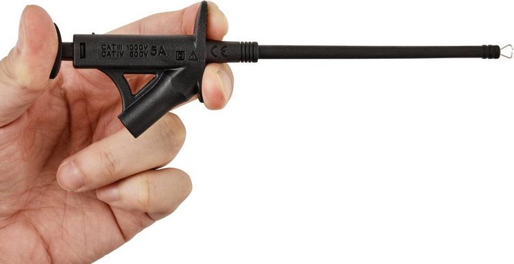 Produktbild: VOLTCRAFT MSK-120sw Sicherheits-Klemmpr&uuml;fspitze CAT IV 600 V, CAT III 1000V Schwarz