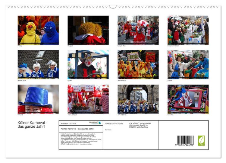 Produktbild: K&ouml;lner Karneval - das ganze Jahr! (hochwertiger Premium Wandkalender 2026 DIN A2 quer), Kunstdruck in Hochglanz