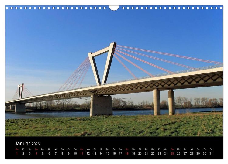Produktbild: Von Ufer zu Ufer, Wege &uuml;ber den Rhein in D&uuml;sseldorf (Wandkalender 2026 DIN A3 quer), CALVENDO Monatskalender