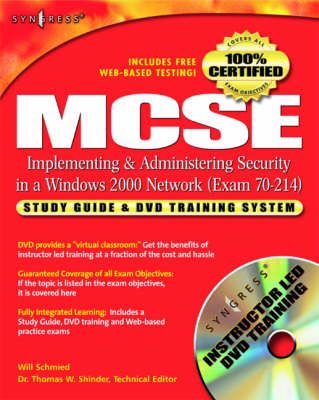Produktbild: MCSE/McSa Implementing and Administering Security in a Windows 2000 Network (Exam 70-214): Study Guide and DVD Training System