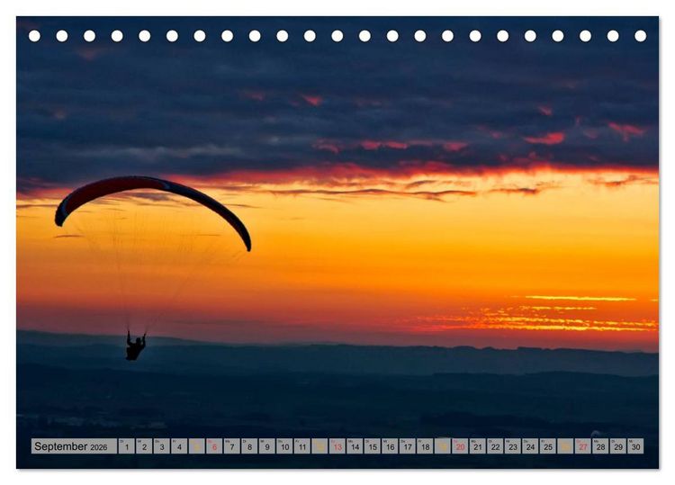 Produktbild: Frei sein - Paragliding (Tischkalender 2026 DIN A5 quer), CALVENDO Monatskalender