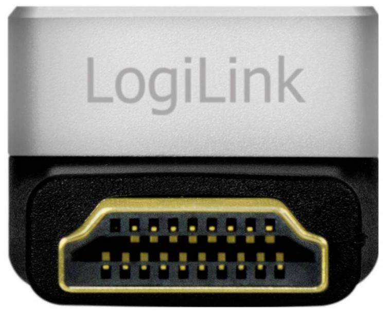 Produktbild: LogiLink AH0005A HDMI Adapter [1x HDMI-Buchse - 1x HDMI-Stecker] Schwarz-Grau