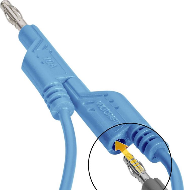 Produktbild: VOLTCRAFT MS5/BL Messleitung Lamellenstecker 4mm Lamellenstecker 4mm 5.00m Blau 1St.