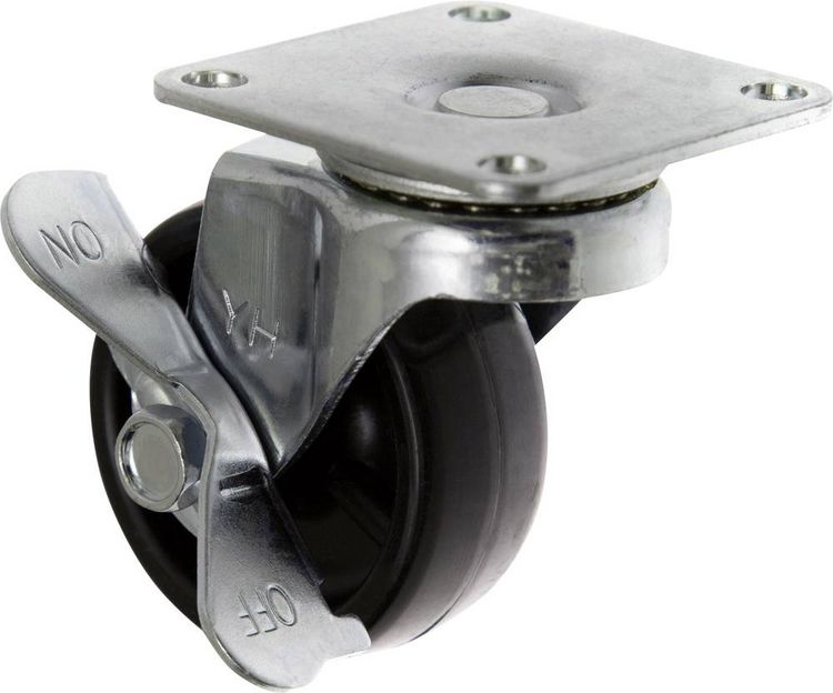 Produktbild: TOOLCRAFT TO-5137896 Lenkrolle mit Feststellbremse und Anschraubplatte 50 mm Tragf&auml;higkeit (max.): 50 kg