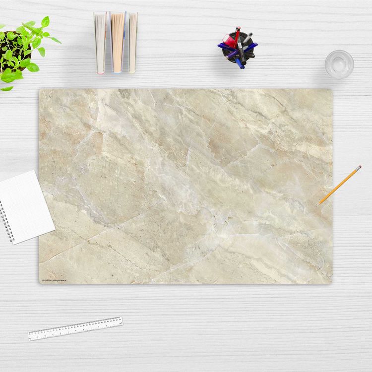 Produktbild: Cover-your-desk Schreibtischunterlage f&uuml;r Kinder sandfarbene Marmorplatte hell, aus hochwertigem Vinyl , 60 x 40 cm
