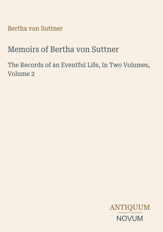 Produktbild: Memoirs of Bertha von Suttner