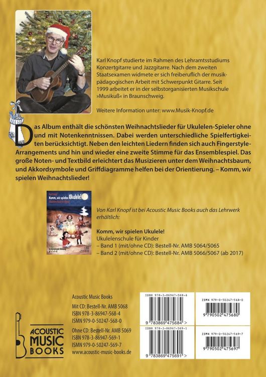 Produktbild: Komm, wir spielen Ukulele! Das Weihnachtsalbum f&uuml;r Kinder und Erwachsene. Ohne CD