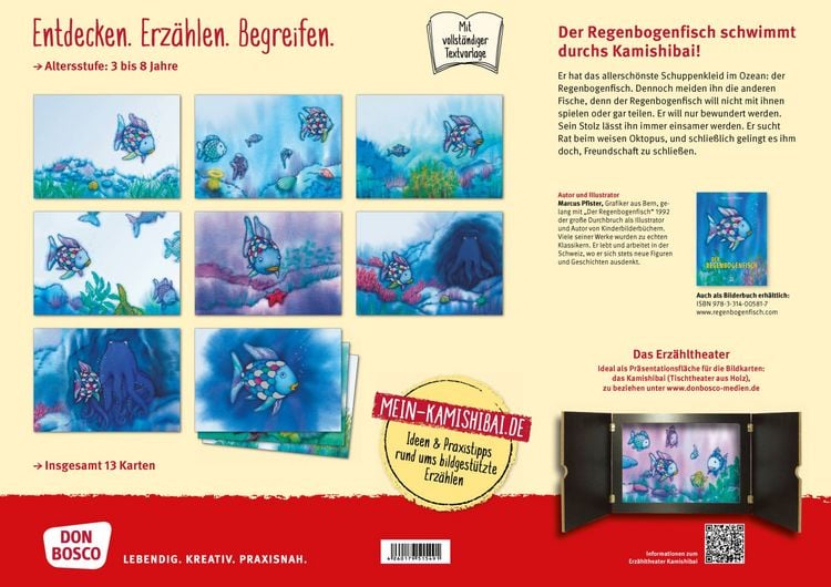 Produktbild: Der Regenbogenfisch, m. schillernden Schuppen. Kamishibai Bildkartenset