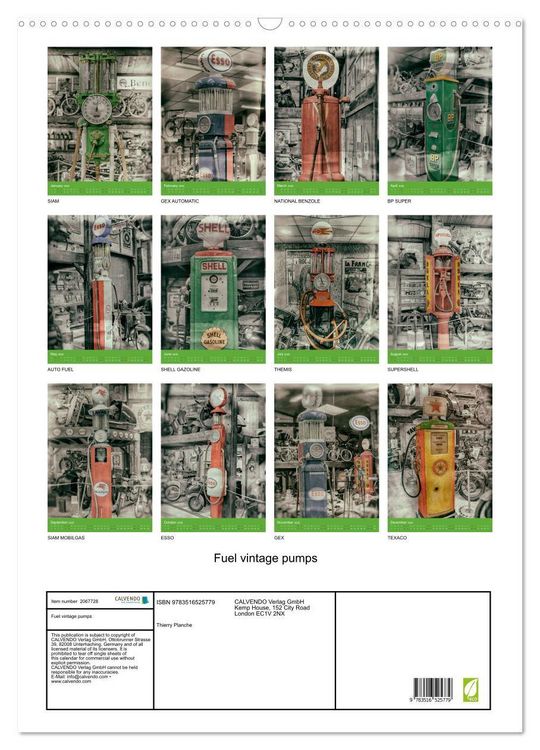Produktbild: Fuel vintage pumps (Wall Calendar 2026 DIN A2 portrait), CALVENDO 12 Month Wall Calendar