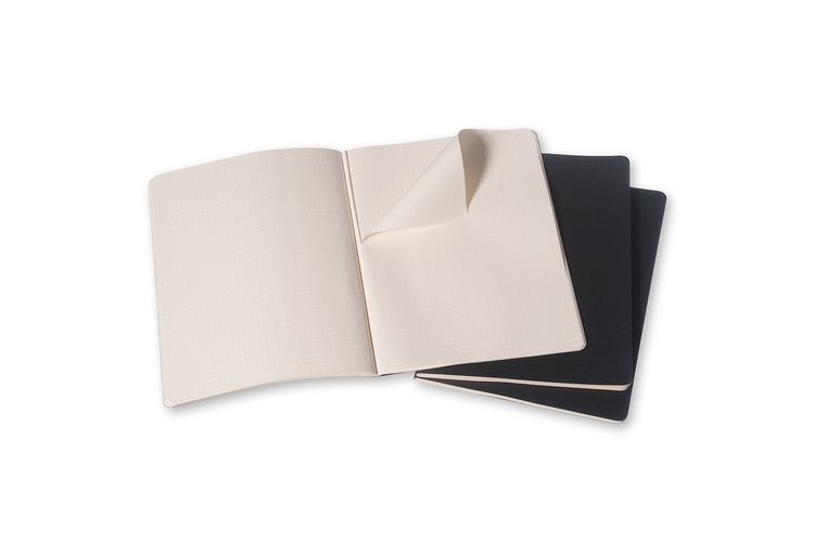 Produktbild: Moleskine Cahier Extra Large kariert schwarz. 3er Pack