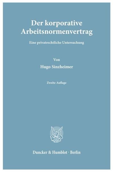 Produktbild: Der korporative Arbeitsnormenvertrag.