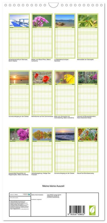 Produktbild: Familienplaner 2026 - Meine kleine Auszeit mit 5 Spalten (Wandkalender, 21 x 45 cm) CALVENDO