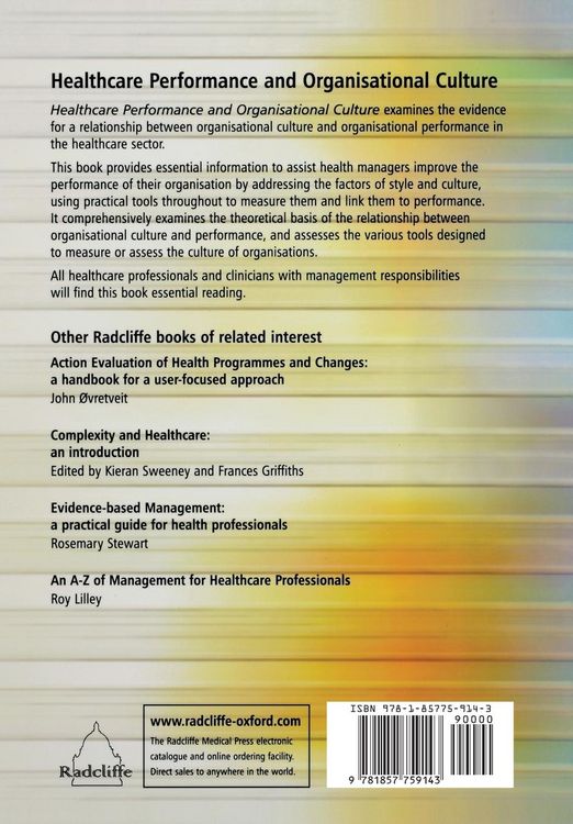 Produktbild: Healthcare Performance and Organisational Culture