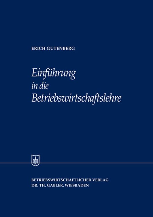 Produktbild: Einf&uuml;hrung in die Betriebswirtschaftslehre