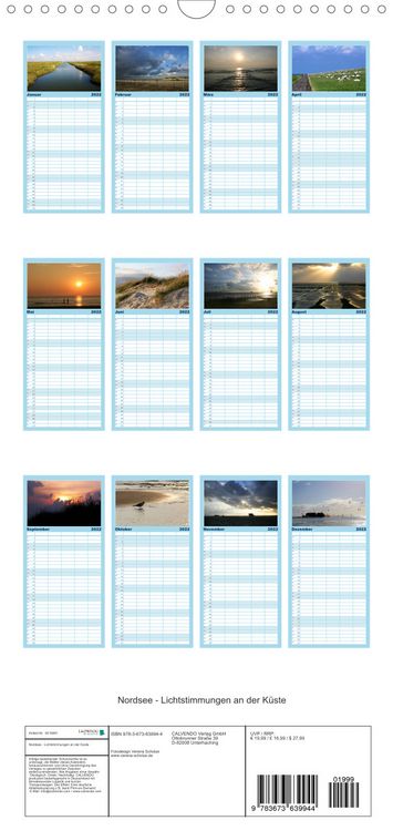 Produktbild: Familienplaner Nordsee - Lichtstimmungen an der K&uuml;ste (Wandkalender 2022 , 21 cm x 45 cm, hoch)