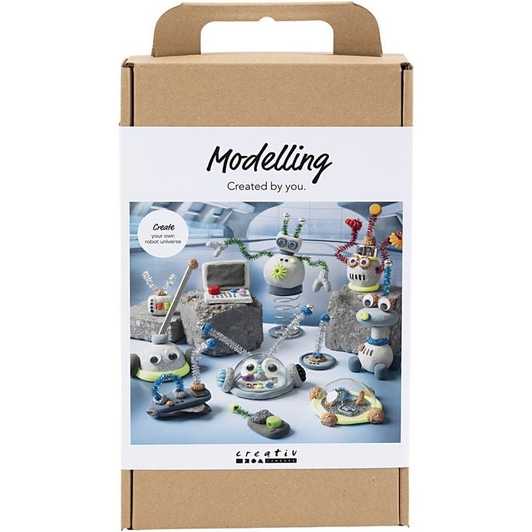 Produktbild: Creativ Company Kreativ Set Modellieren, Roboter, Blau, Grau, Rot, Versilbert