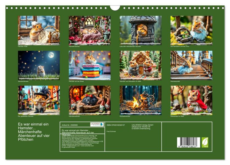 Produktbild: Es war einmal ein Hamster... M&auml;rchenhafte Abenteuer auf vier Pf&ouml;tchen (Wandkalender 2026 DIN A3 quer), CALVENDO Monatskalender