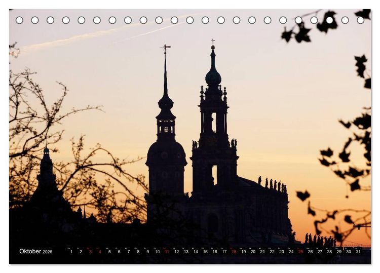 Produktbild: Elbflorenzansichten (Tischkalender 2026 DIN A5 quer), CALVENDO Monatskalender
