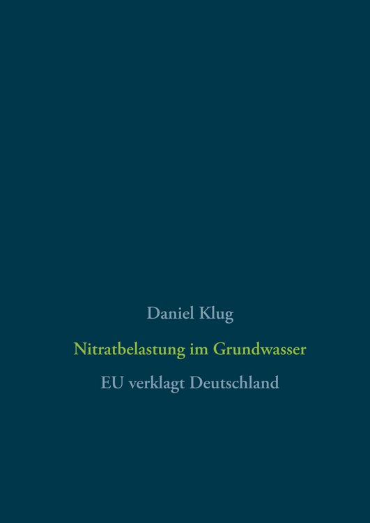 Produktbild: Nitratbelastung im Grundwasser