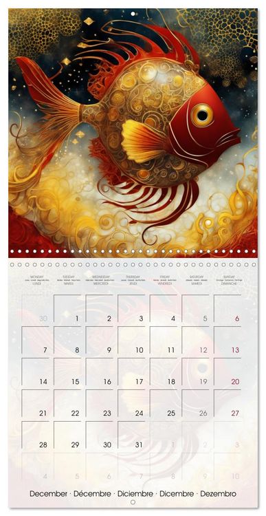 Produktbild: Les aventures des poissons d'acier (Calendrier mural carr&eacute; 2026 30x30 cm) Calendrier double avec une page pour vos prises de notes
