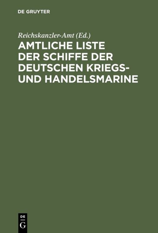 Produktbild: Amtliche Liste der Schiffe der Deutschen Kriegs- und Handelsmarine