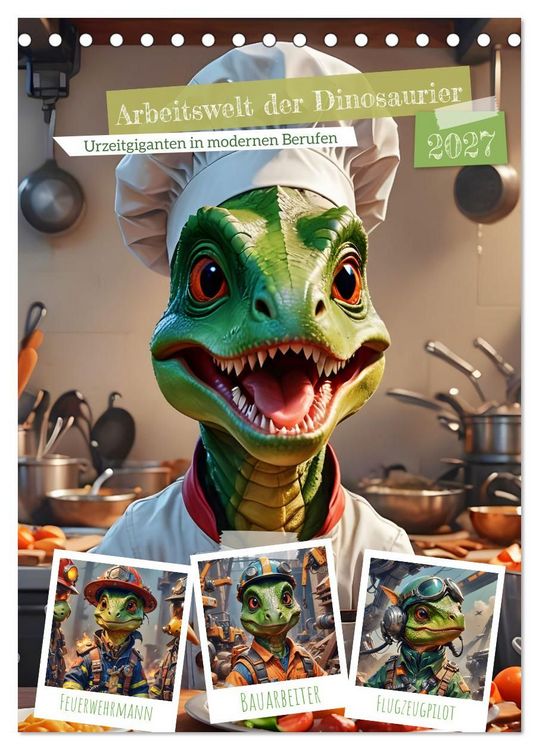 Produktbild: Arbeitswelt der Dinosaurier (Tischkalender 2027 DIN A5 hoch), CALVENDO Monatskalender