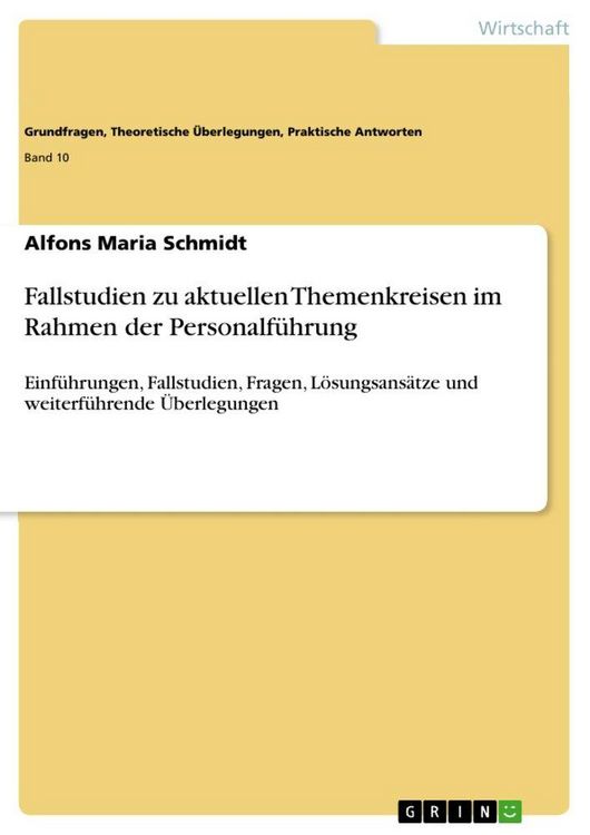 Produktbild: Fallstudien zu aktuellen Themenkreisen im Rahmen der Personalf&uuml;hrung