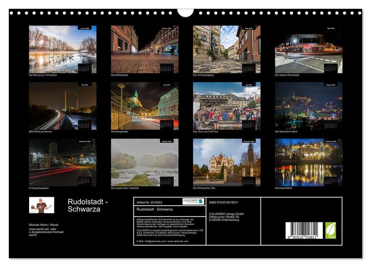 Produktbild: Rudolstadt - Schwarza (Wandkalender 2026 DIN A3 quer), CALVENDO Monatskalender