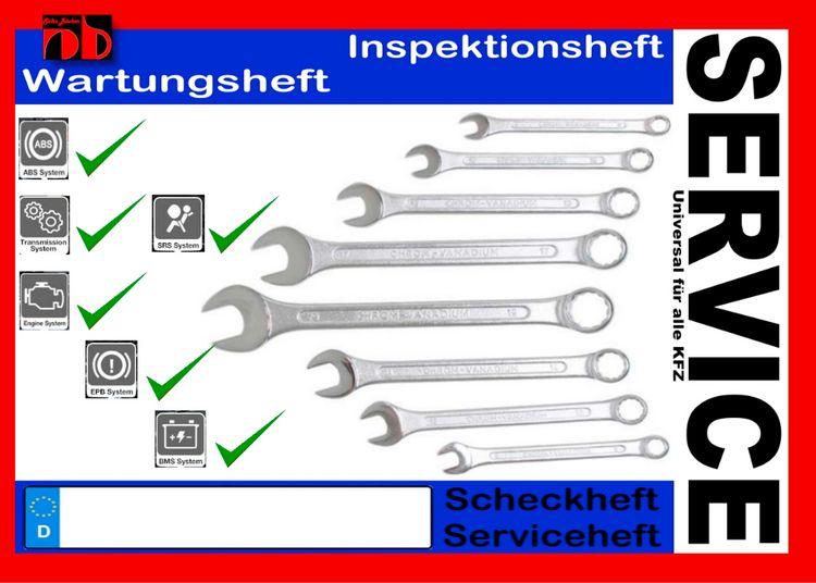 Produktbild: Universal KFZ Inspektionsheft Serviceheft Wartungsheft Scheckheft