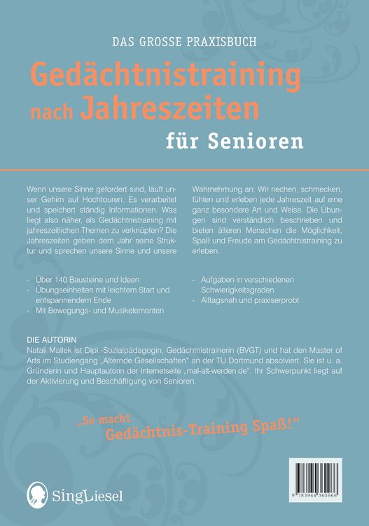 Produktbild: Ged&auml;chtnistraining nach Jahreszeiten f&uuml;r Senioren