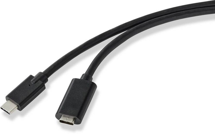 Produktbild: Renkforce USB-Kabel USB 3.2 Gen2x2 USB-C&reg; Stecker, USB-C&reg; Buchse 1.00 m Schwarz PVC-Mantel RF-4755220