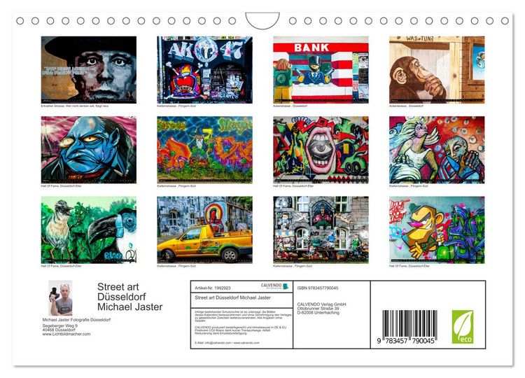 Produktbild: Street art D&uuml;sseldorf Michael Jaster (Wandkalender 2026 DIN A4 quer), CALVENDO Monatskalender