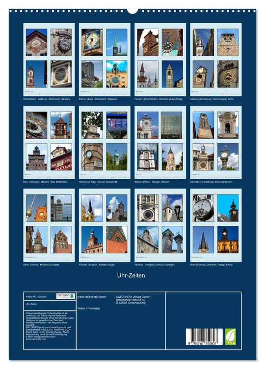 Produktbild: Uhr-Zeiten (hochwertiger Premium Wandkalender 2026 DIN A2 hoch), Kunstdruck in Hochglanz