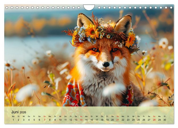 Produktbild: Fuchsige Eskapaden. Reineke mit noblen Accessoires (Wandkalender 2026 DIN A4 quer), CALVENDO Monatskalender