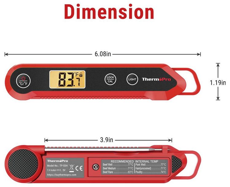 Produktbild: ThermoPro TP03HW Grillthermometer
